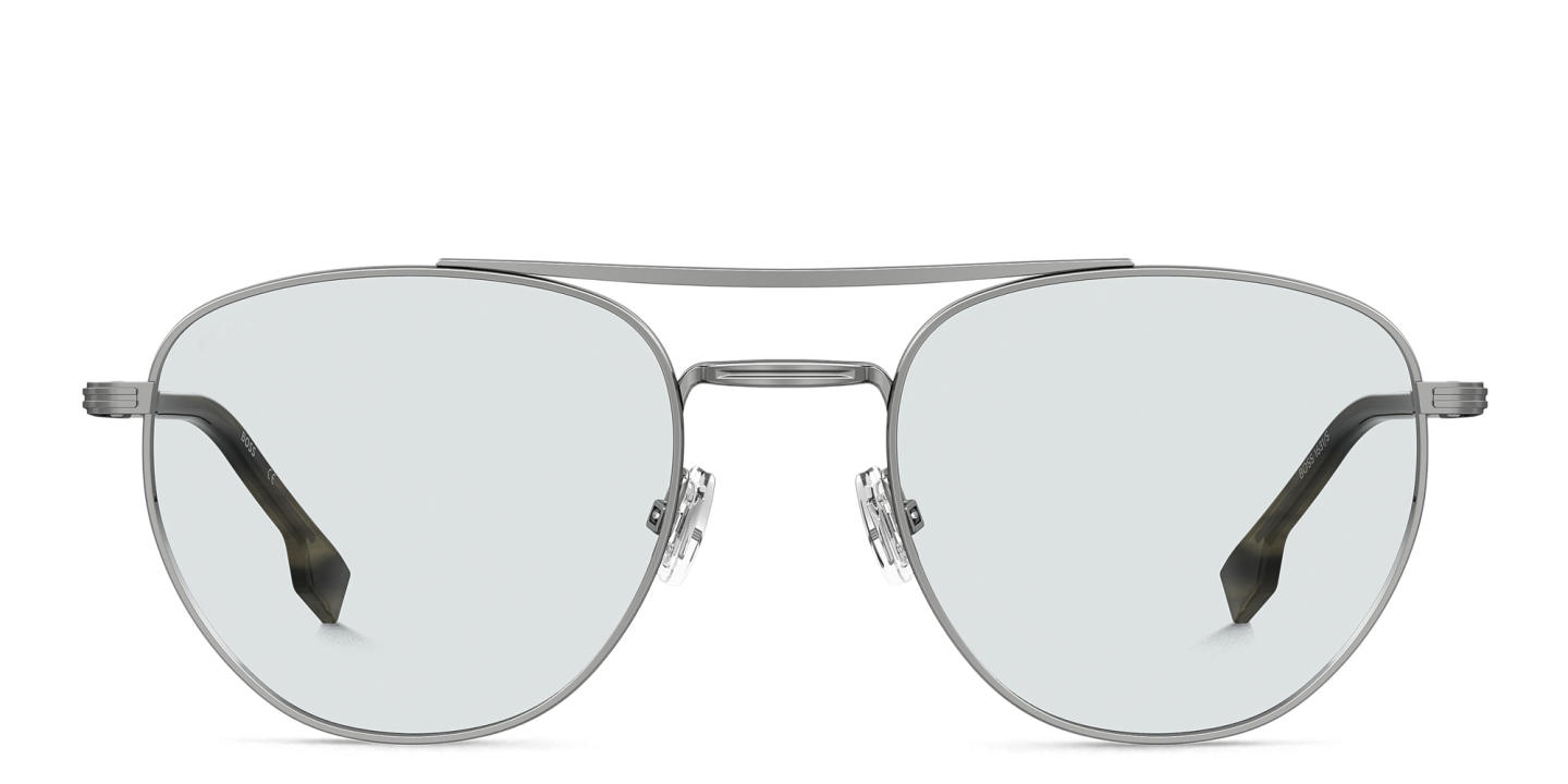 Shop Hugo Boss Logo Aviator Sunglasses in Silver online.