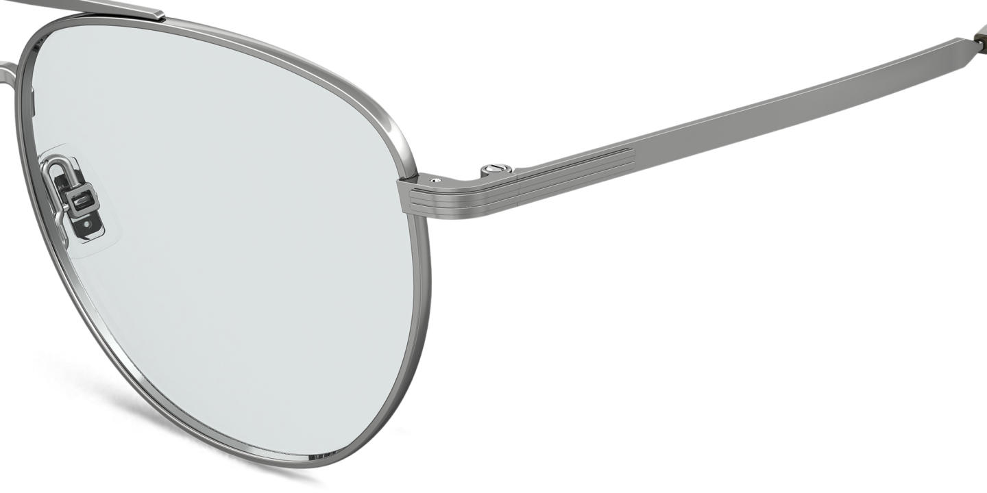 Shop Hugo Boss Logo Aviator Sunglasses in Silver online.