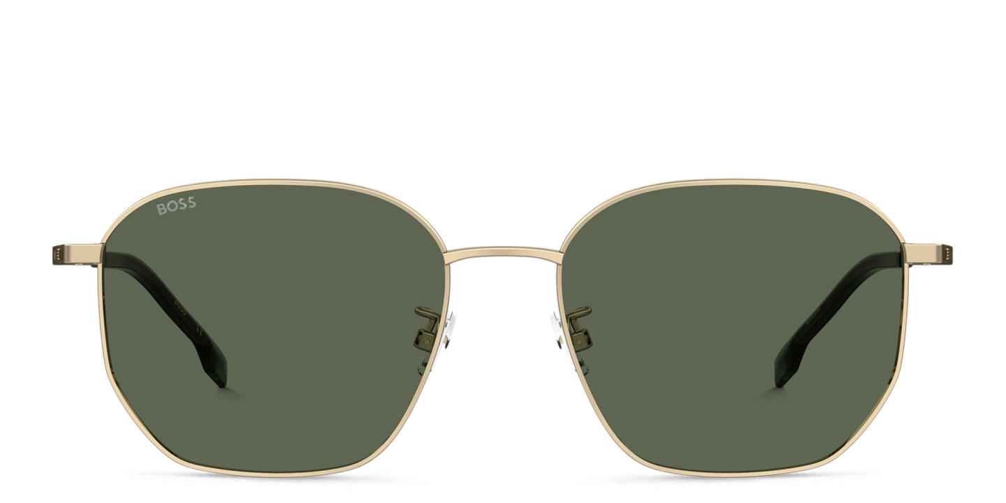 Shop Hugo Boss Logo Irregular Sunglasses in Gold online.