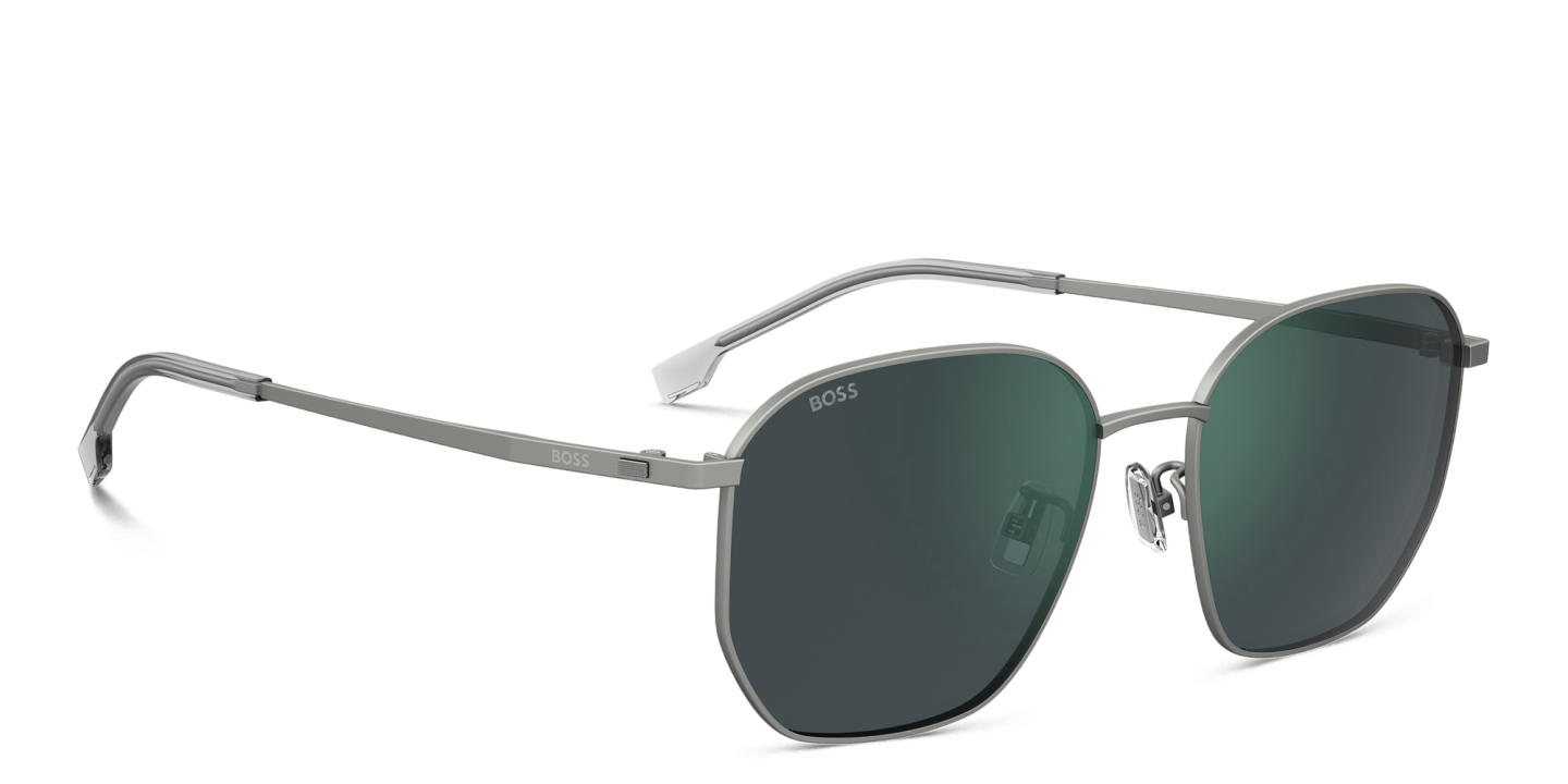 Shop Hugo Boss Logo Irregular Sunglasses in Silver online.