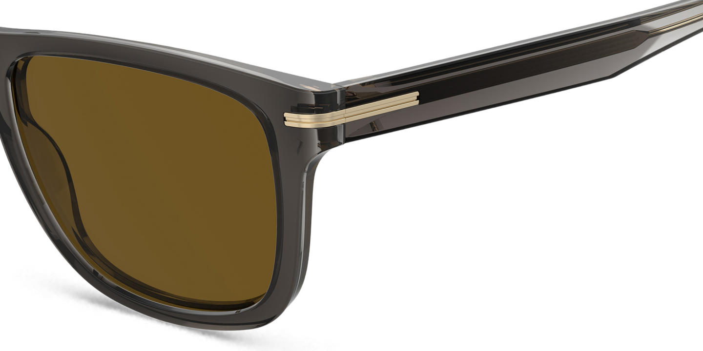 Shop Hugo Boss Logo Rectangle Sunglasses in Grey online.