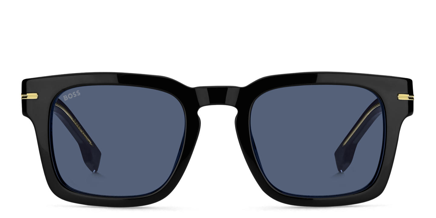 Shop Hugo Boss Logo Square Sunglasses in Brown online.