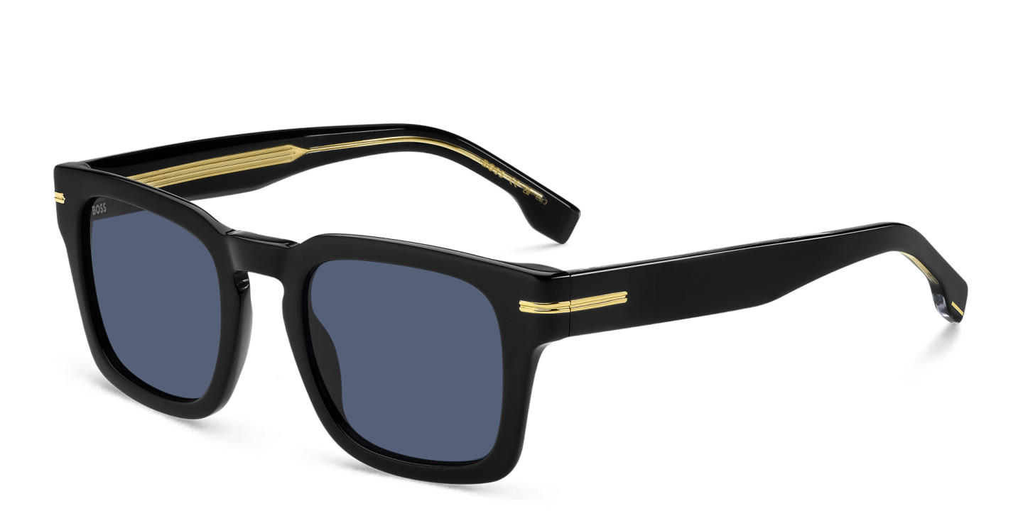 Shop Hugo Boss Logo Square Sunglasses in Brown online.