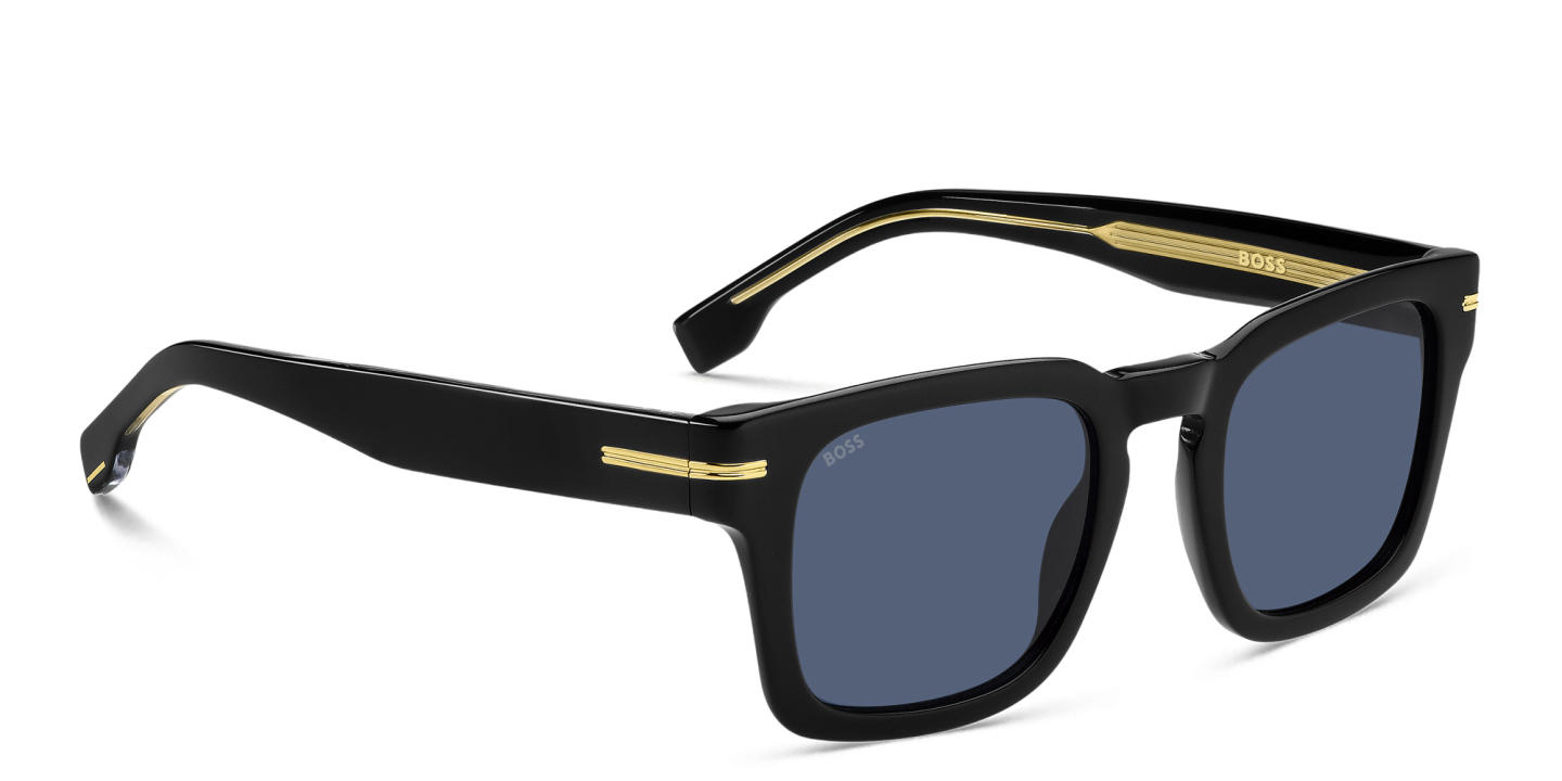 Shop Hugo Boss Logo Square Sunglasses in Brown online.