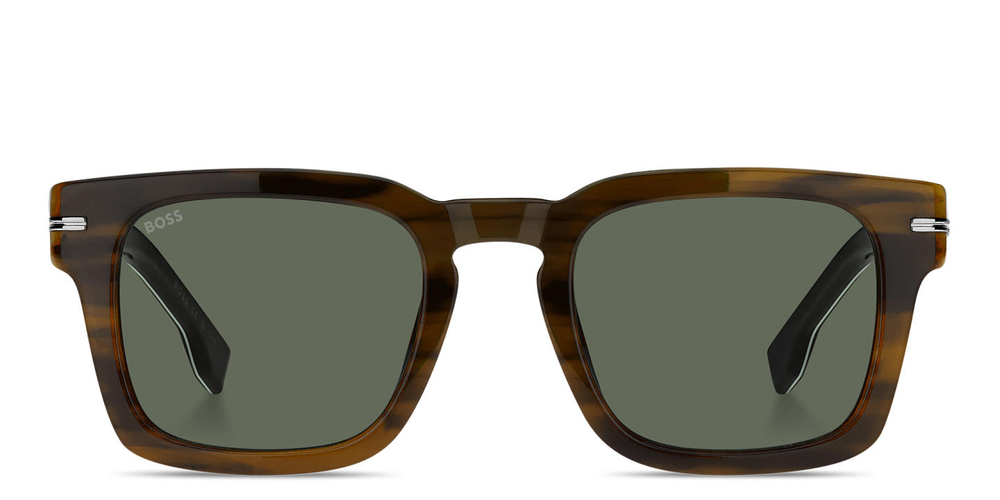 Shop Hugo Boss Rectangle Sunglasses in Brown online.