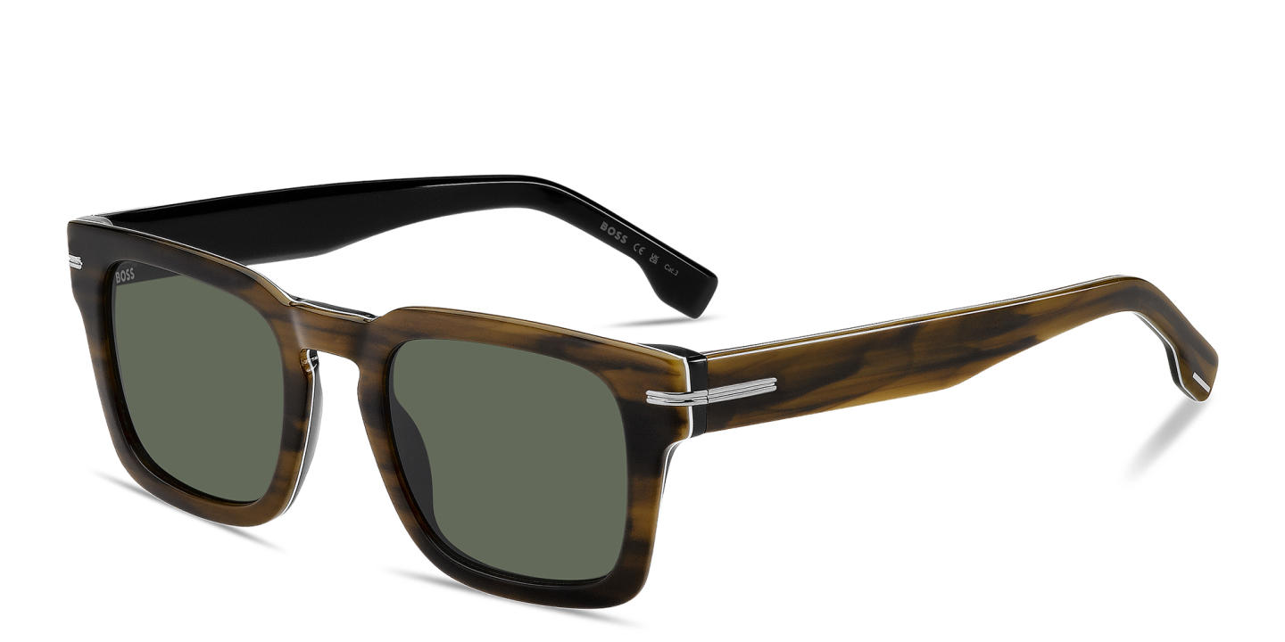 Shop Hugo Boss Rectangle Sunglasses in Brown online.
