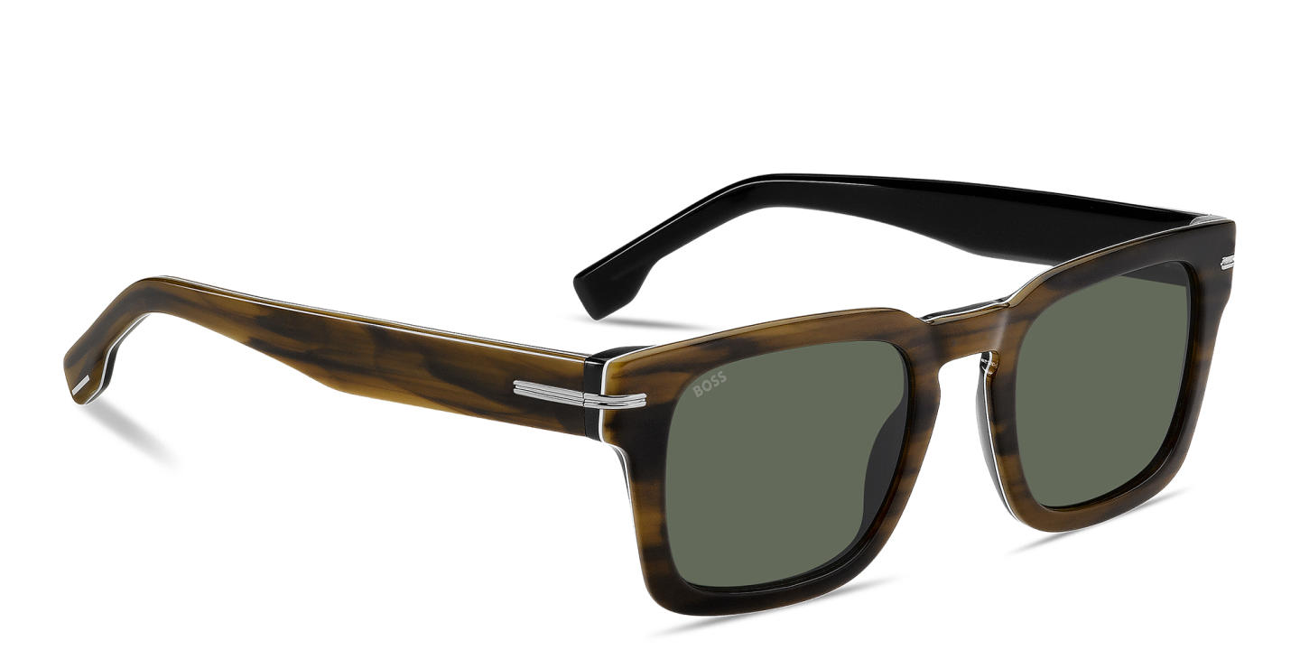 Shop Hugo Boss Rectangle Sunglasses in Brown online.