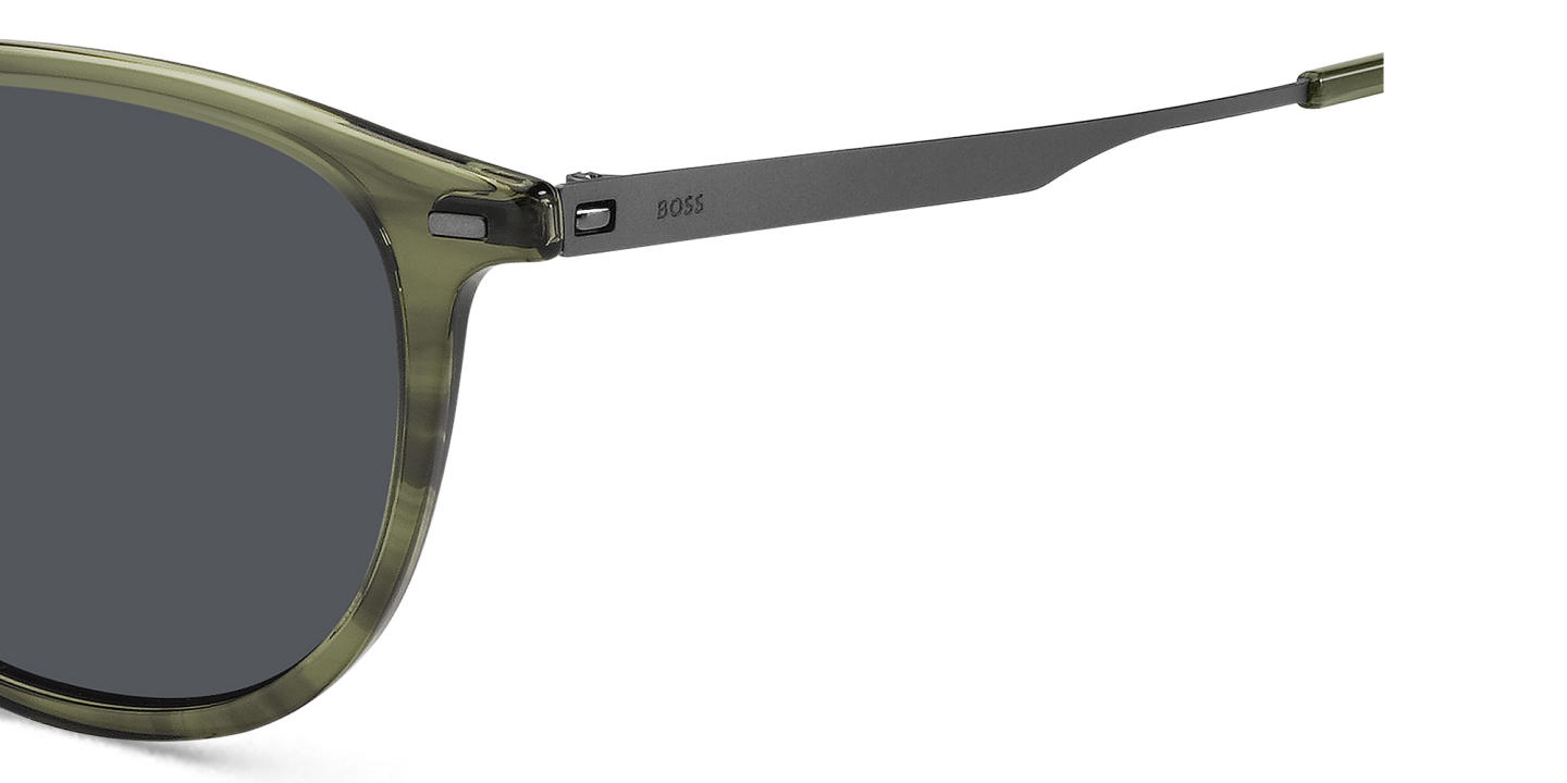 Shop Hugo Boss Logo Round Sunglasses in Green online.