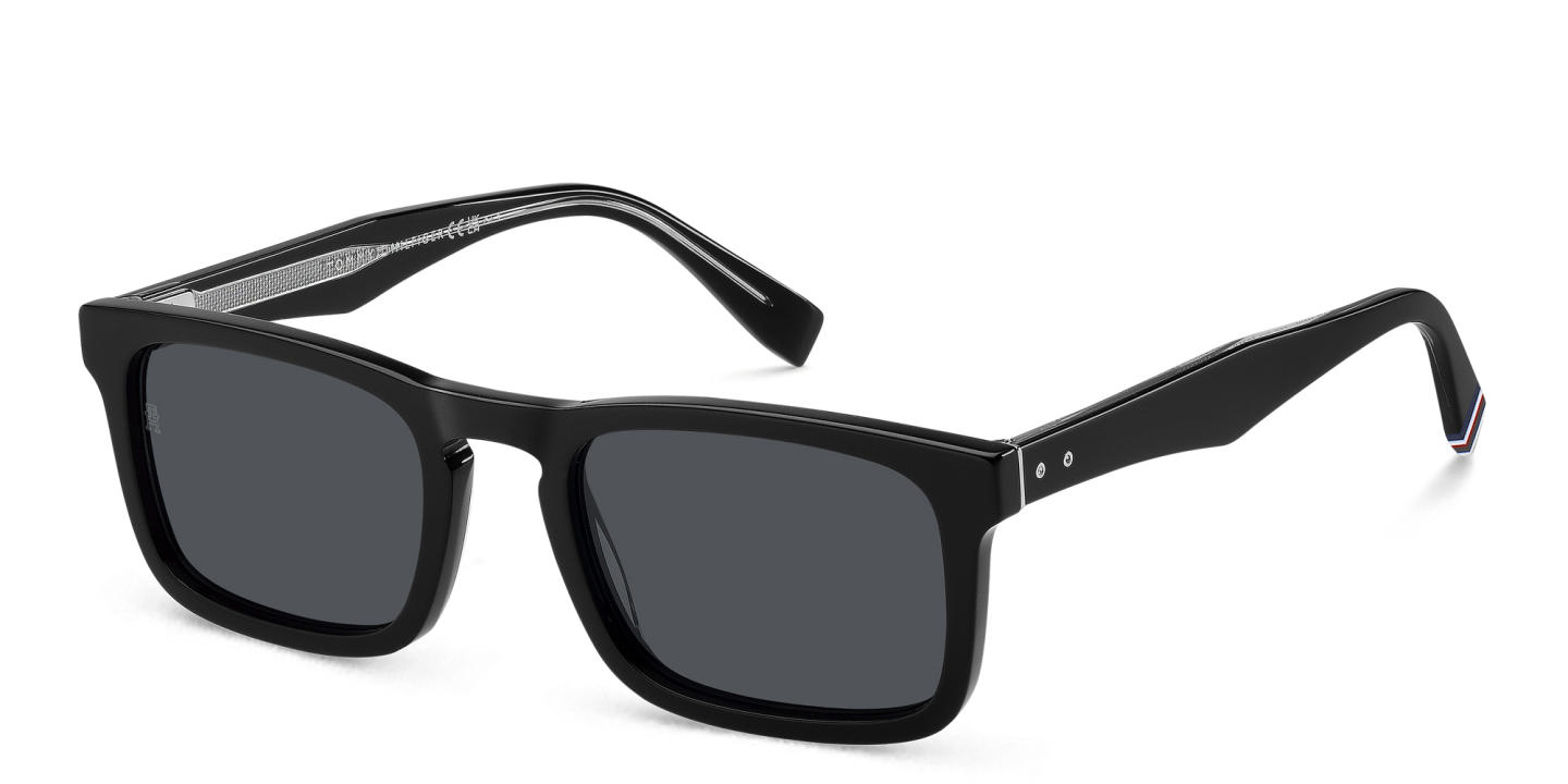 Tommy Hilfiger Logo Rectangle Sunglasses in Black – Product Photo 1