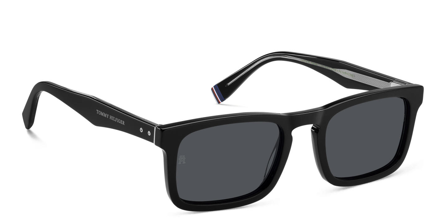 Tommy Hilfiger Logo Rectangle Sunglasses in Black – Product Photo 3