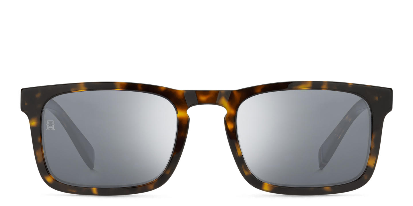 Tommy Hilfiger Logo Rectangle Sunglasses in Havana – Product Photo 0