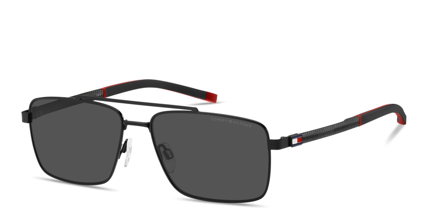 Tommy Hilfiger Logo Rectangle Sunglasses in Black – Product Photo 1