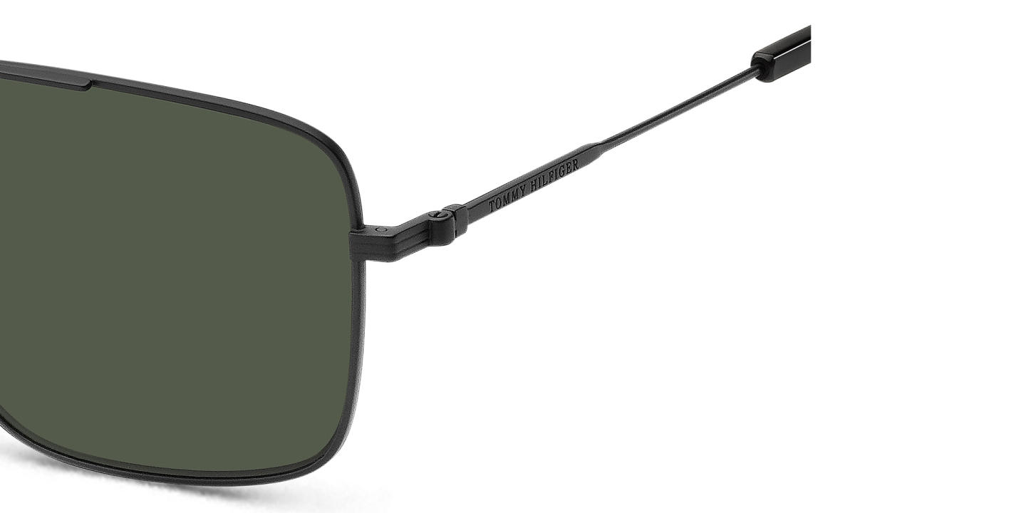Shop Tommy Hilfiger Logo Rectangle Sunglasses in Black online.