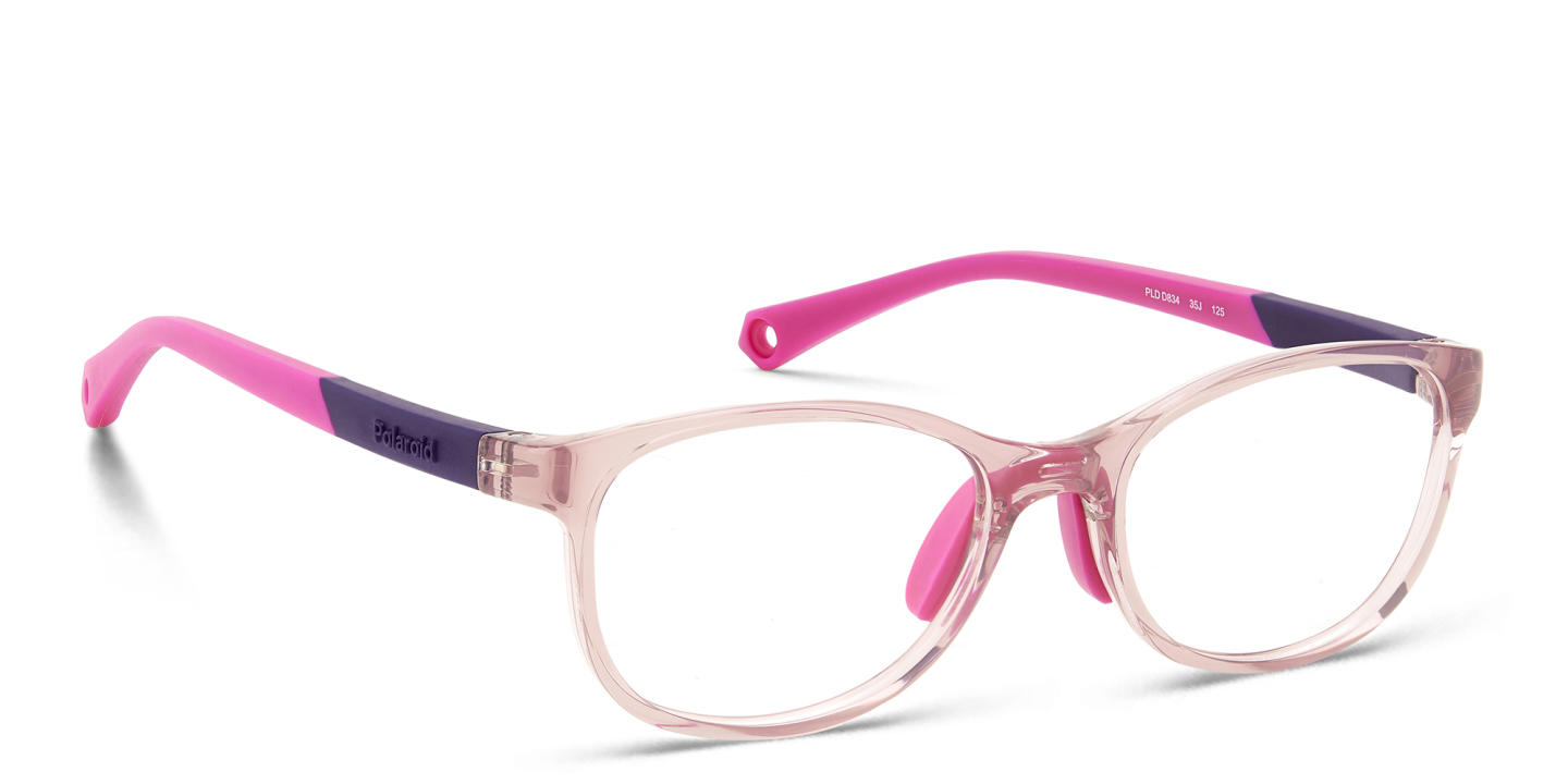 Shop Polaroid Kids Logo Kids Rectangle Eyeglasses in Pink online.