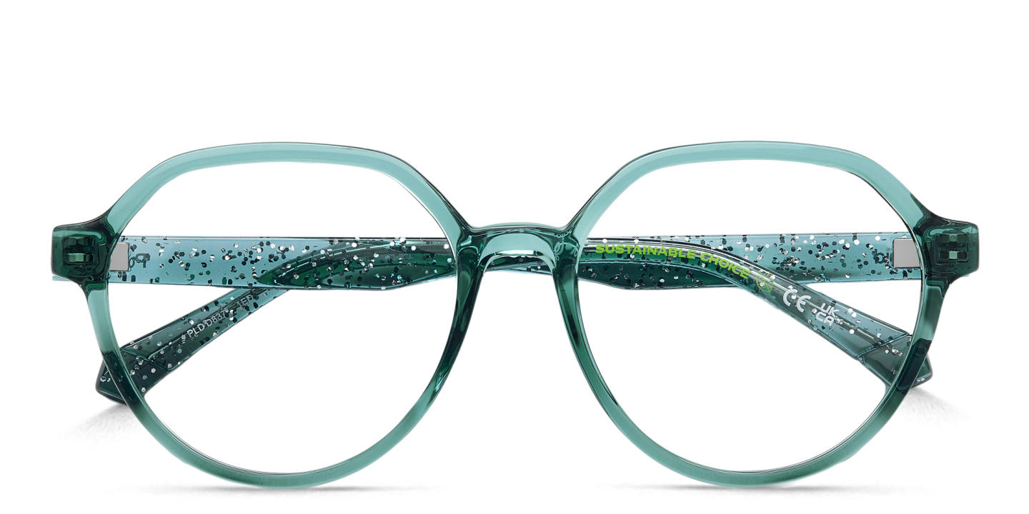 Shop Polaroid Kids Logo Kids Round Eyeglasses in Green online.
