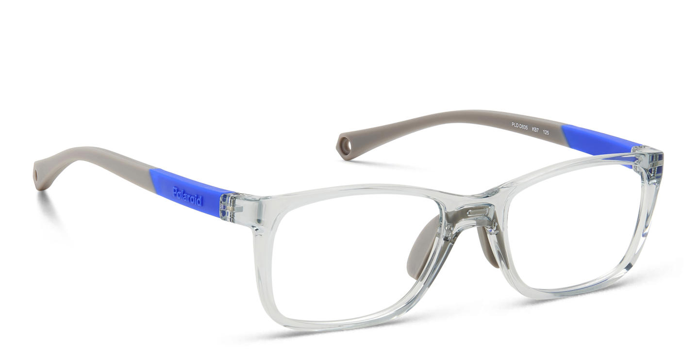 Shop Polaroid Kids Logo Kids Rectangle Eyeglasses in Grey online.