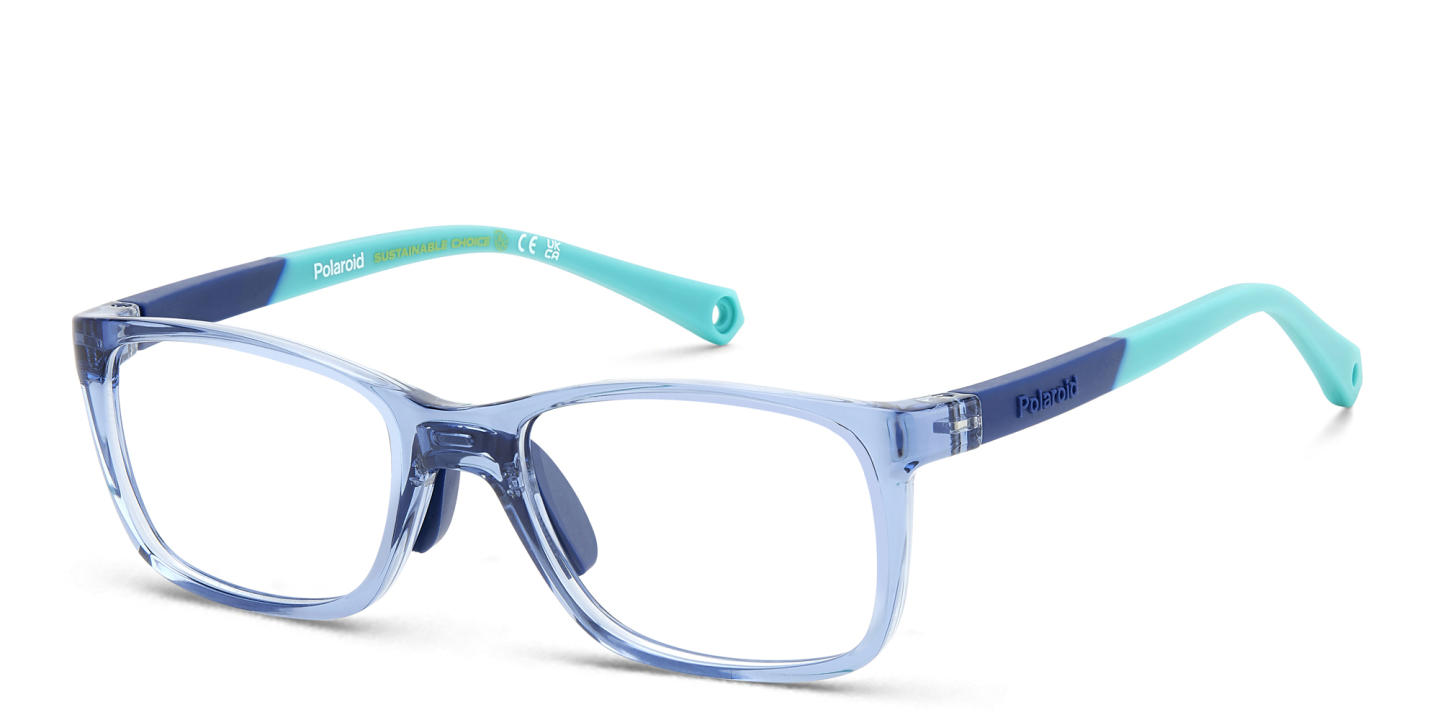Shop Polaroid Kids Logo Kids Rectangle Eyeglasses in Blue online.