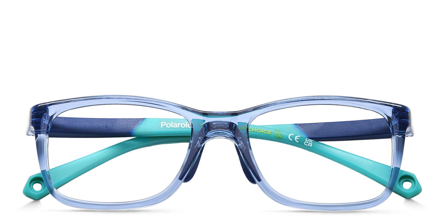 Shop Polaroid Kids Logo Kids Rectangle Eyeglasses in Blue online.