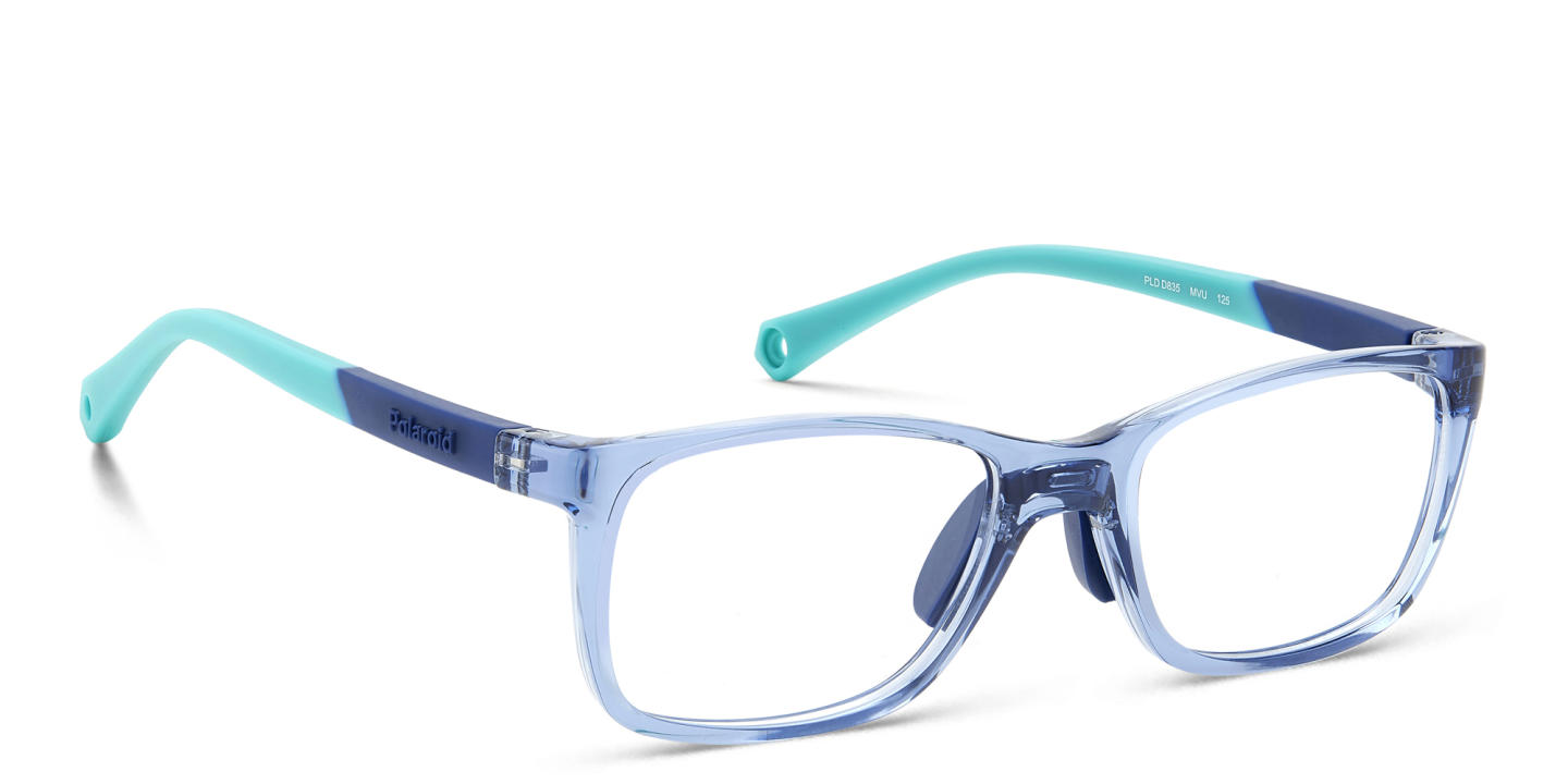 Shop Polaroid Kids Logo Kids Rectangle Eyeglasses in Blue online.