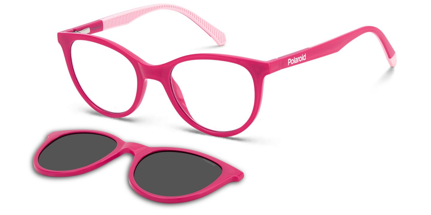 Shop Polaroid Kids Logo Kids Cat-Eye Eyeglasses in Pink online.