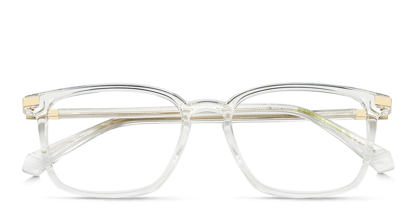 Shop Polaroid Logo Square Eyeglasses in Clear online.