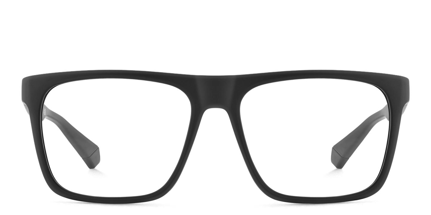Shop Polaroid Logo Unisex Rectangle Eyeglasses in Black online.