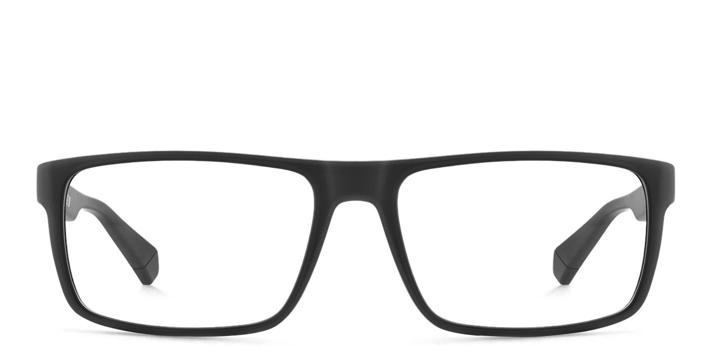 Shop Polaroid Logo Unisex Rectangle Eyeglasses in Black online.