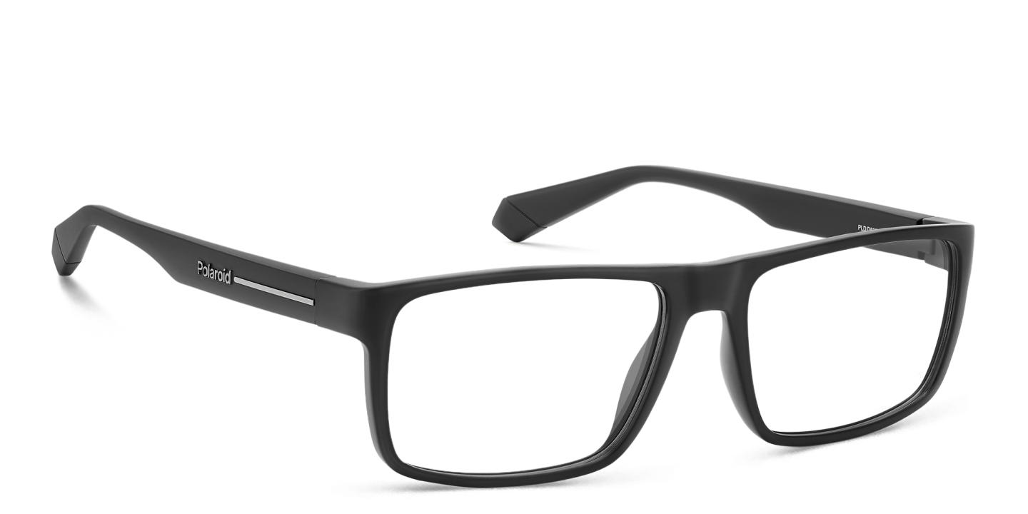 Polaroid Logo Unisex Rectangle Eyeglasses in Black – Product Photo 3
