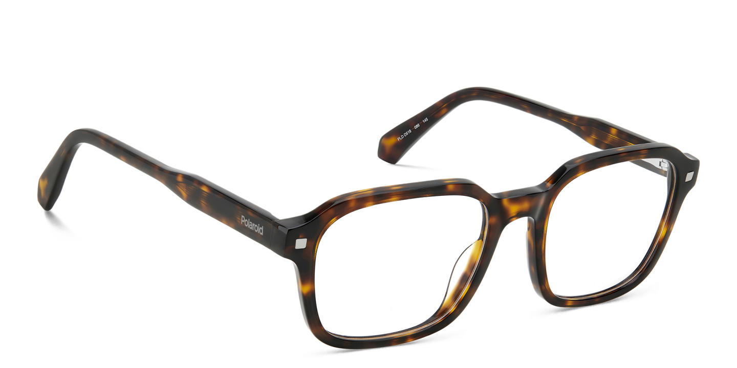 Polaroid Logo Rectangle Eyeglasses in Havana – Product Photo 3