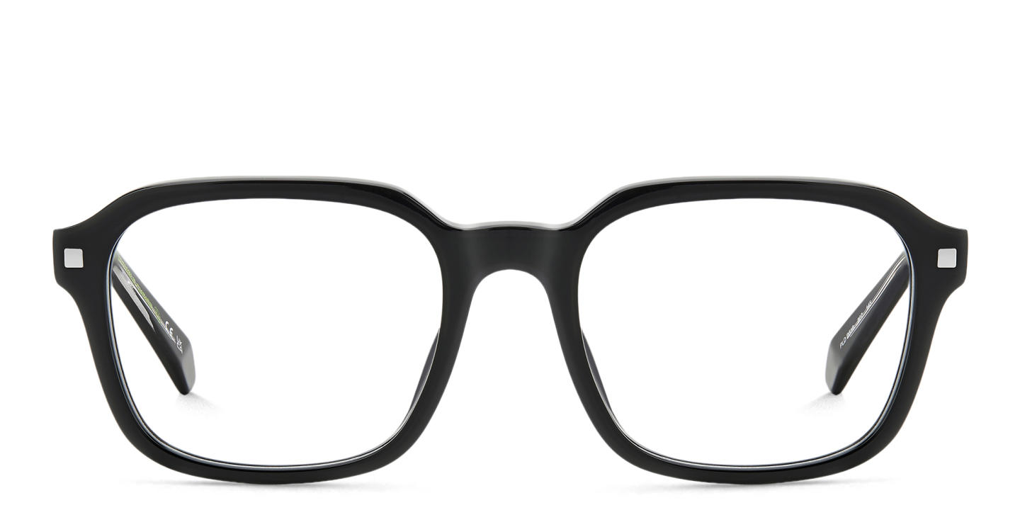 Polaroid Logo Rectangle Eyeglasses in Black – Product Photo 0