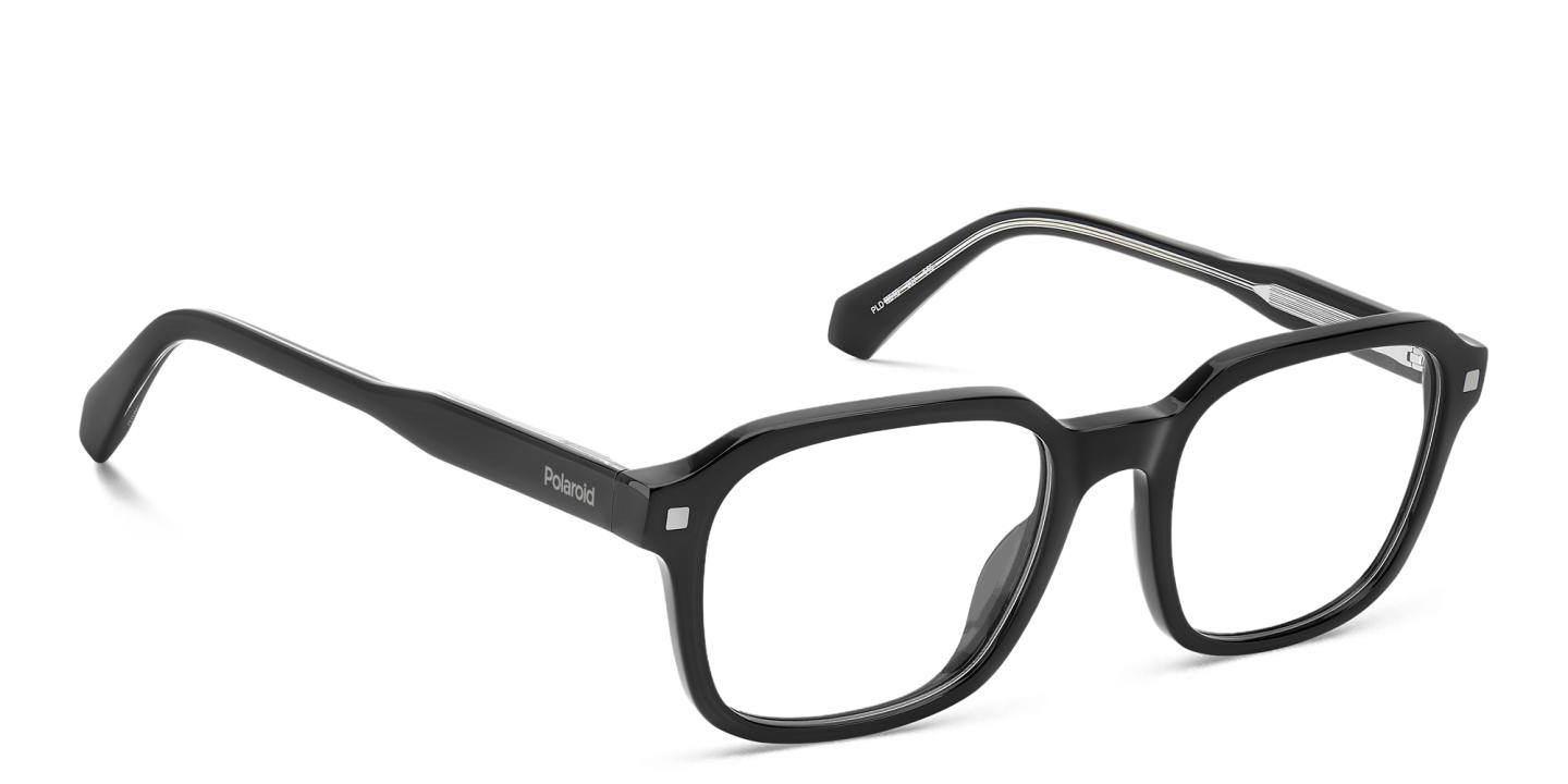 Polaroid Logo Rectangle Eyeglasses in Black – Product Photo 3