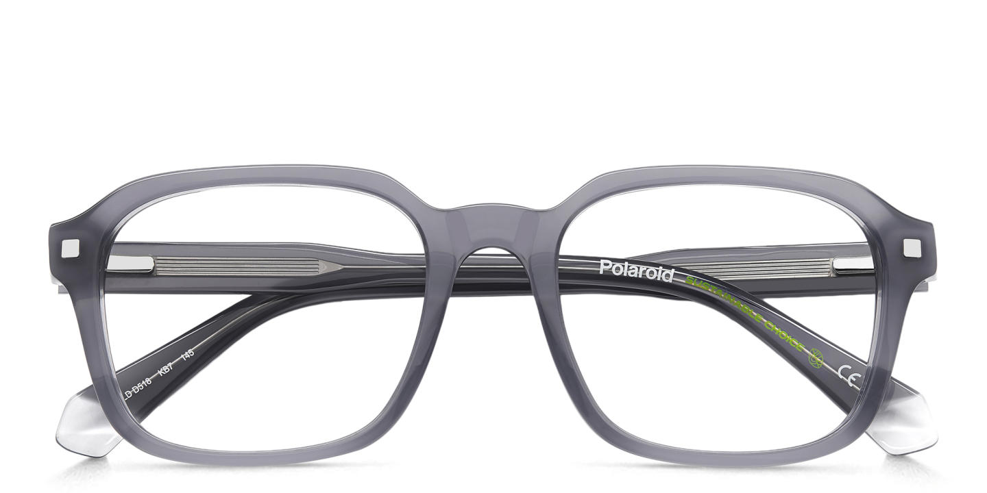 Polaroid Logo Rectangle Eyeglasses in Grey – Product Photo 2
