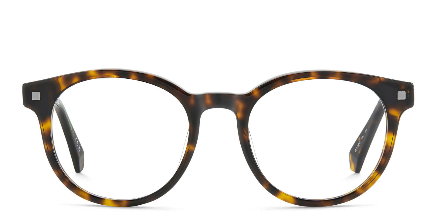 Shop Polaroid Logo Unisex Round Eyeglasses in Havana online.