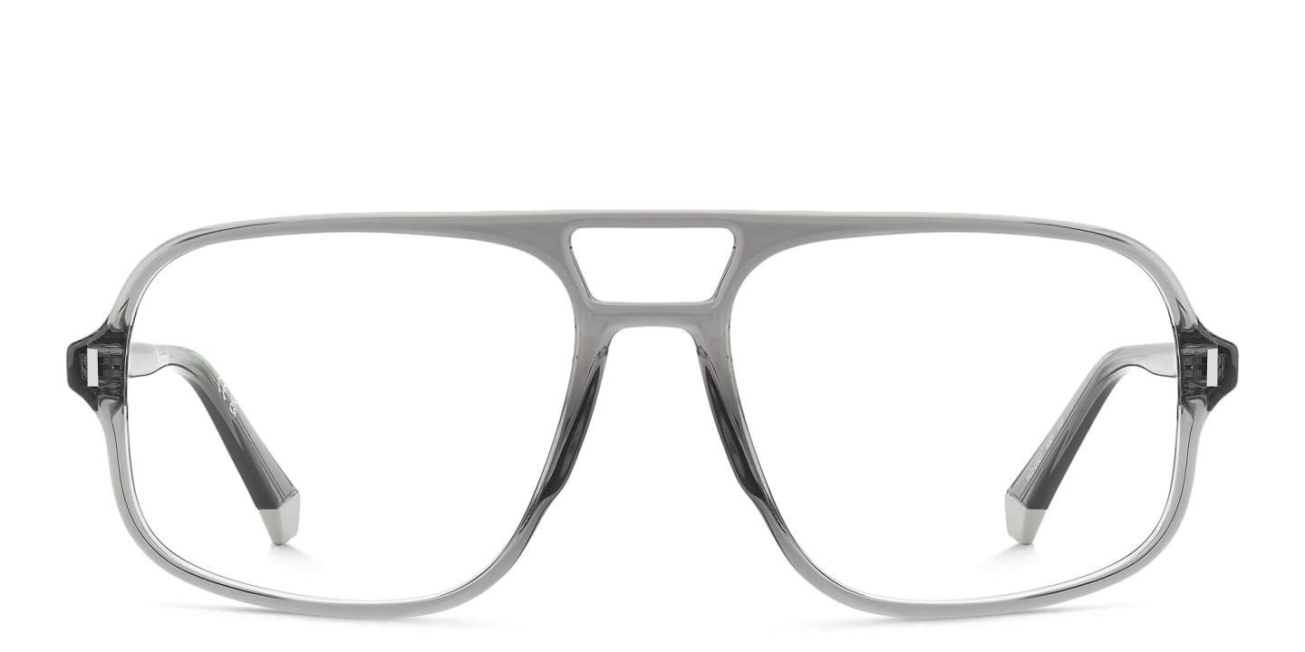 Shop Polaroid Logo Unisex Square Eyeglasses in Grey online.