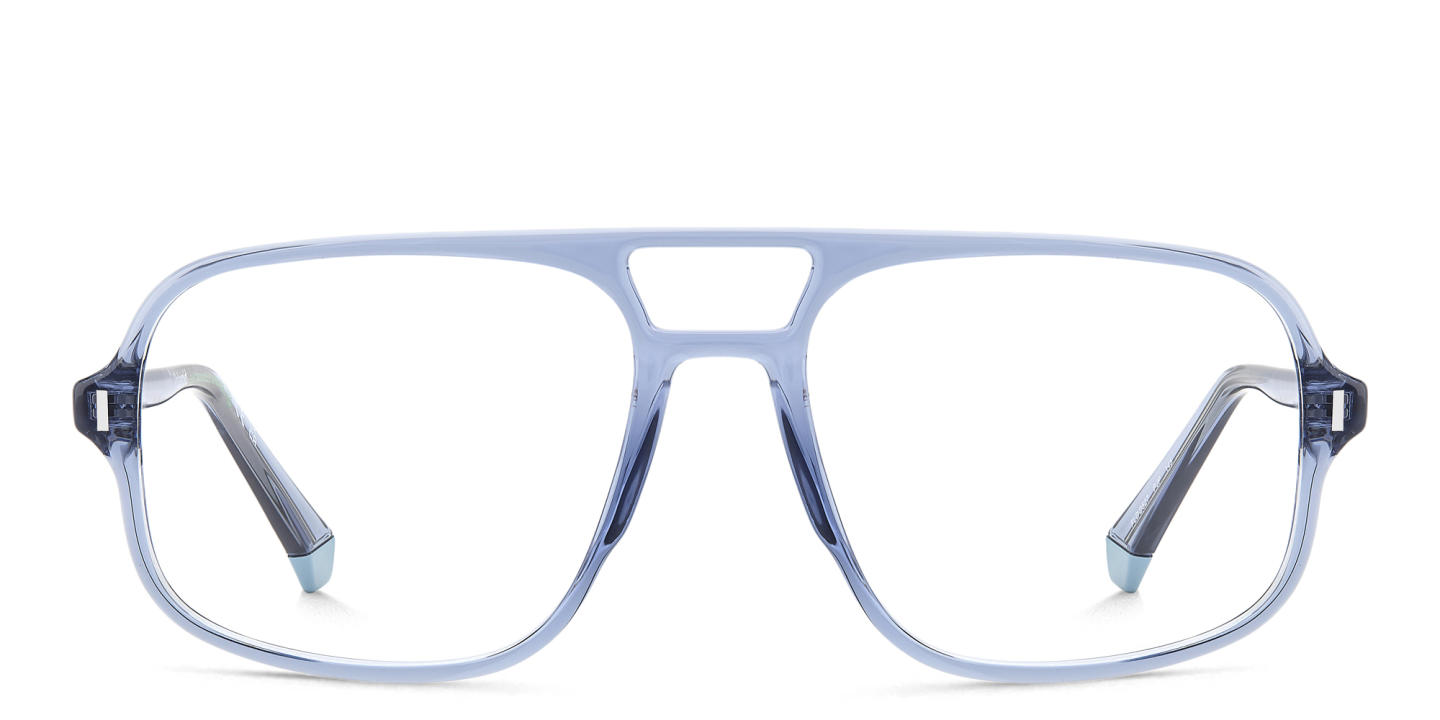 Shop Polaroid Logo Unisex Square Eyeglasses in Blue online.