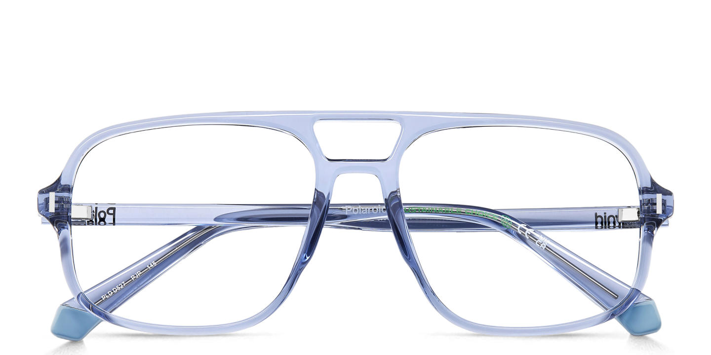 Shop Polaroid Logo Unisex Square Eyeglasses in Blue online.
