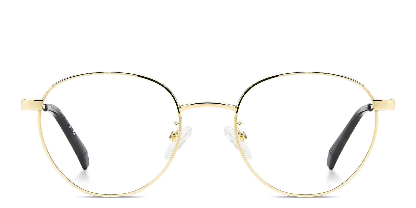Polaroid Logo Unisex Round Eyeglasses in Gold – Product Photo 0