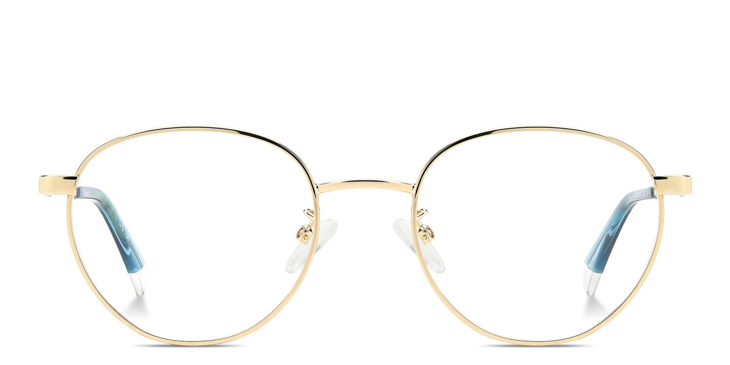 Polaroid Logo Unisex Round Eyeglasses in Gold Black – Product Photo 0