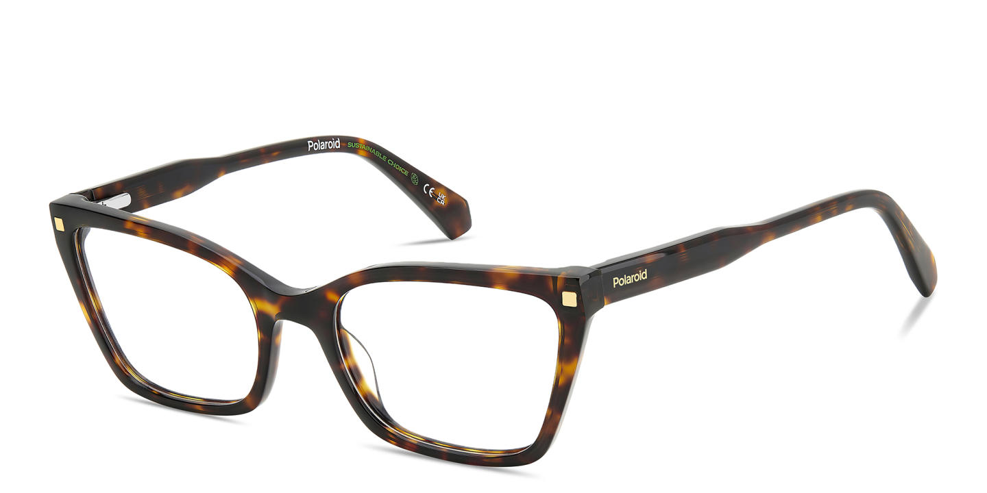 Polaroid Logo Cat-Eye Eyeglasses in Havana – Product Photo 1