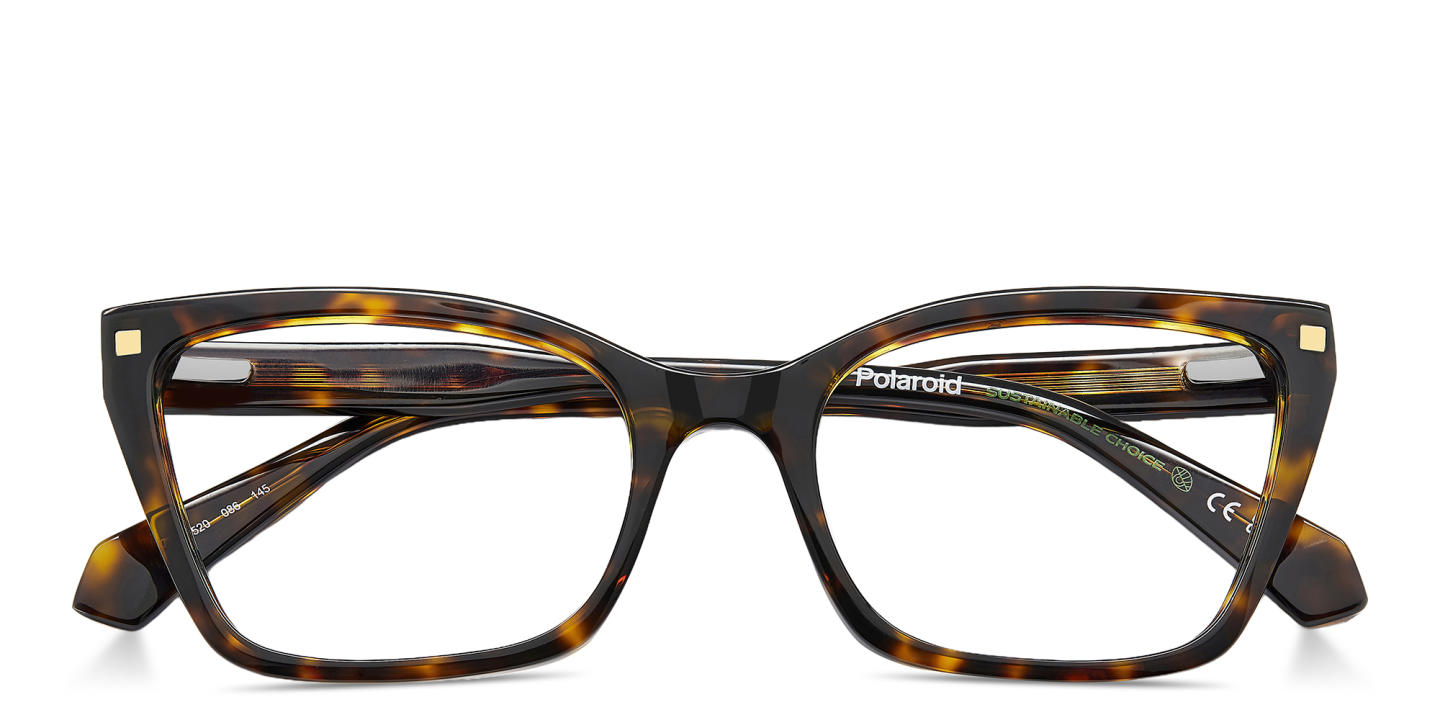 Polaroid Logo Cat-Eye Eyeglasses in Havana – Product Photo 2