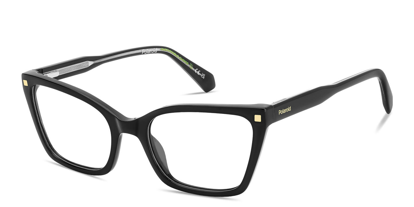 Polaroid Logo Cat-Eye Eyeglasses in Black – Product Photo 1