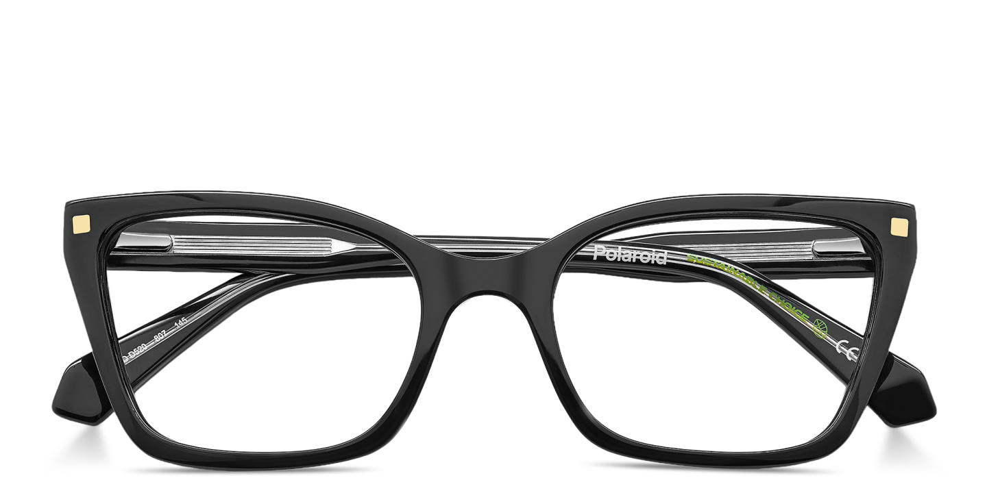 Polaroid Logo Cat-Eye Eyeglasses in Black – Product Photo 2