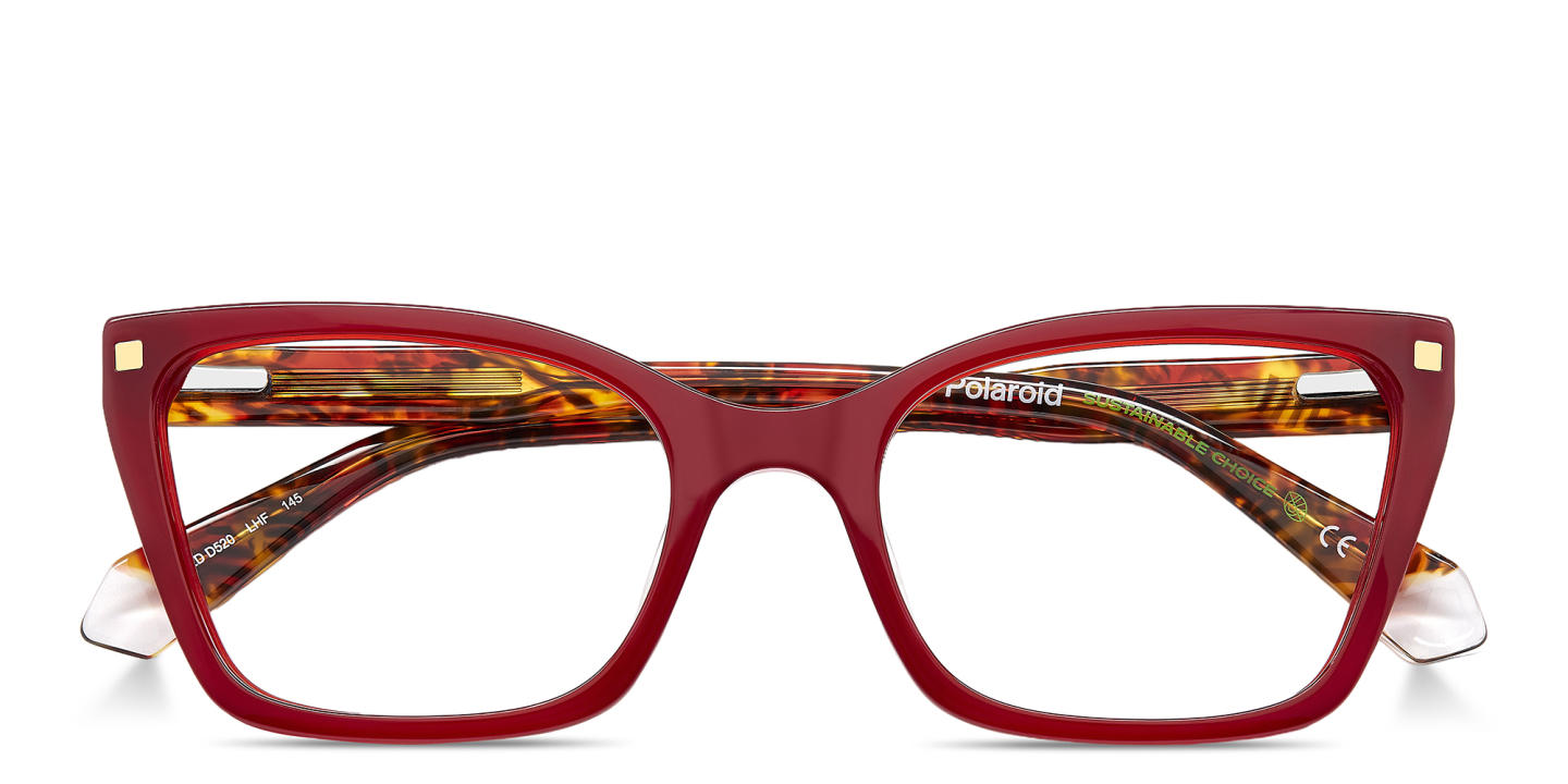 Polaroid Logo Cat-Eye Eyeglasses in Red – Product Photo 2