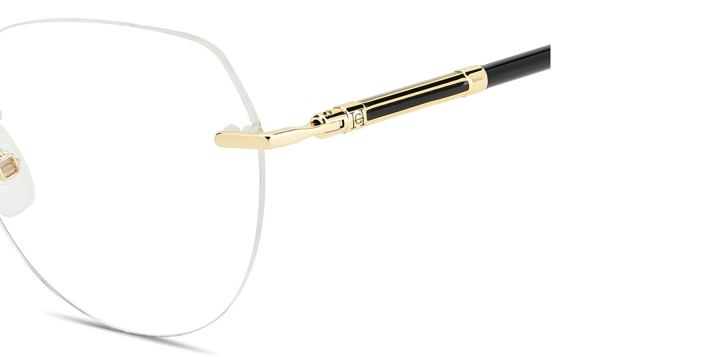 Carolina Herrera Logo Rimless Cat-Eye Eyeglasses in Gold – Product Photo 2
