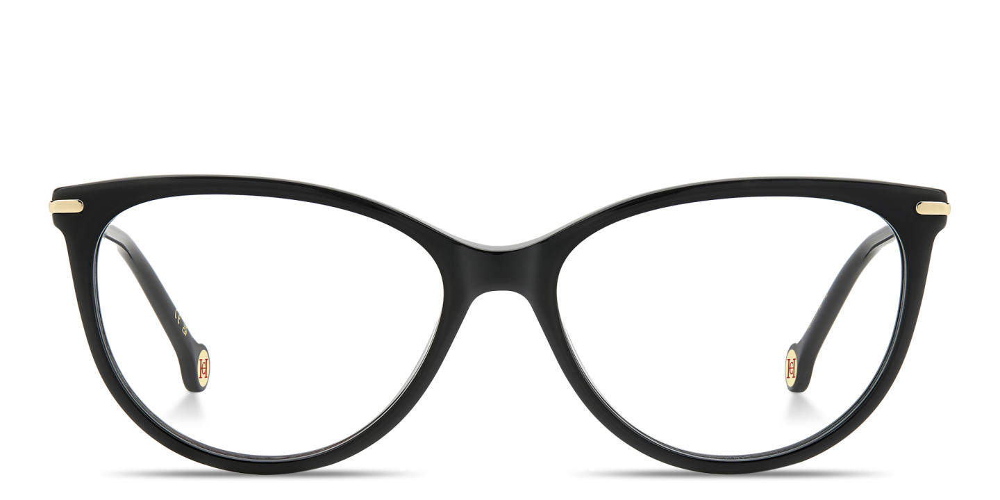Carolina Herrera Logo Cat-Eye Eyeglasses in Black – Product Photo 0