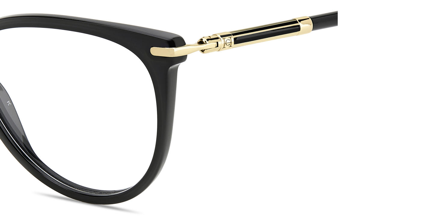 Carolina Herrera Logo Cat-Eye Eyeglasses in Black – Product Photo 2