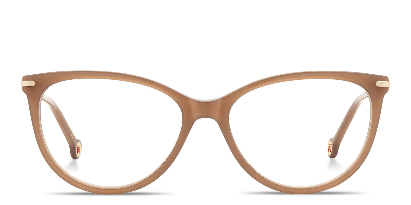 Carolina Herrera Logo Cat-Eye Eyeglasses in Nude – Product Photo 0