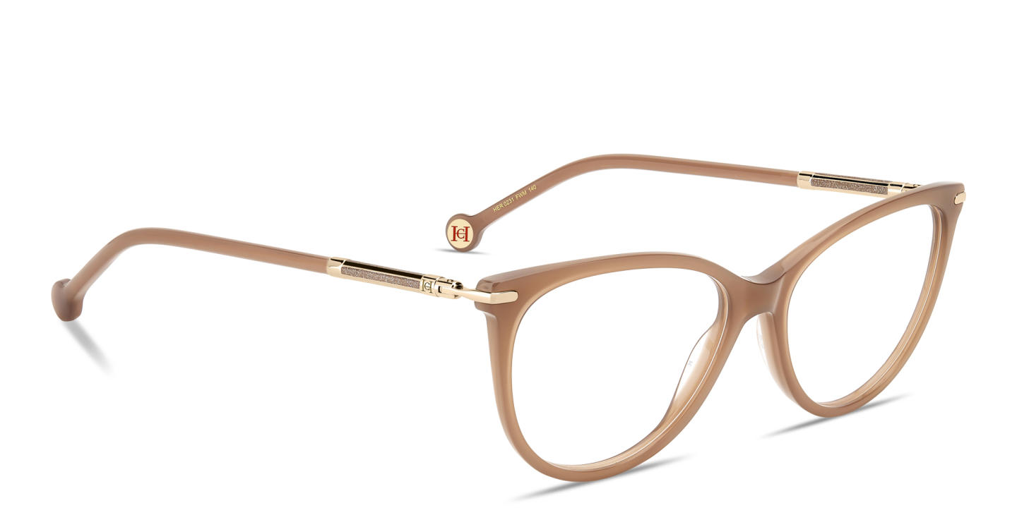 Carolina Herrera Logo Cat-Eye Eyeglasses in Nude – Product Photo 3