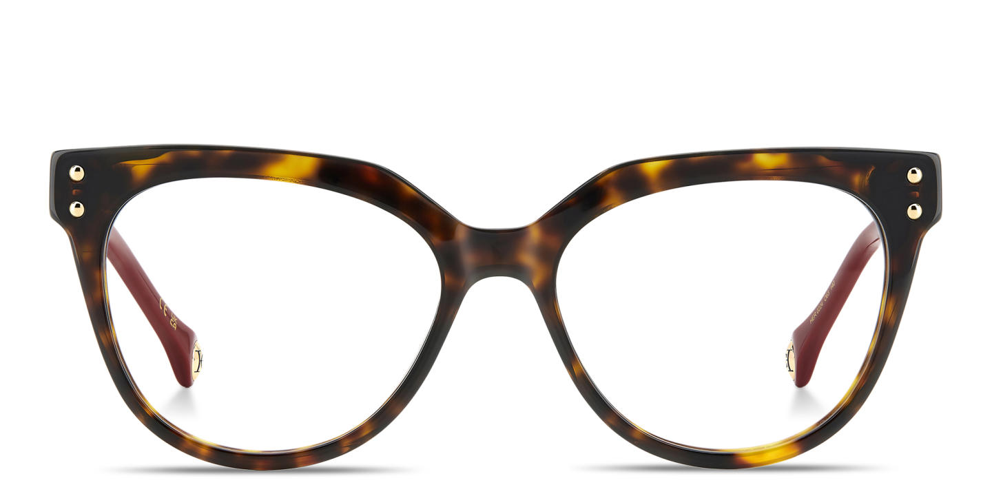 Carolina Herrera Logo Cat-Eye Eyeglasses in Havana – Product Photo 0