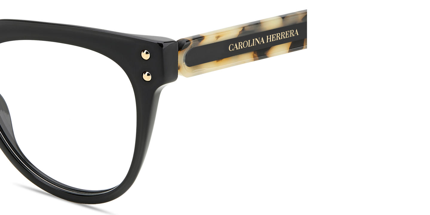 Carolina Herrera Logo Cat-Eye Eyeglasses in Black – Product Photo 2